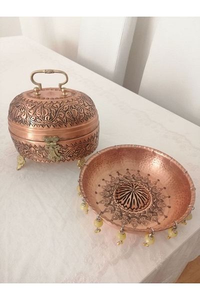 Gulaysenindunyasimardin Red Copper Footed Clay (hamam Bag)