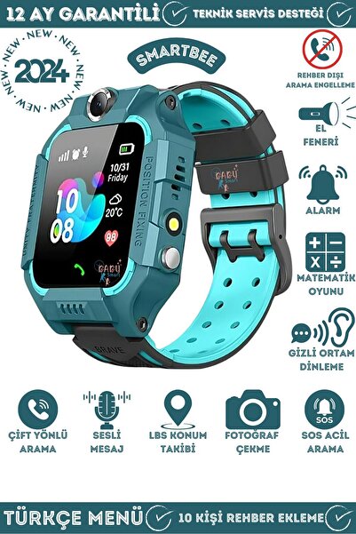 SmartBee Q19 Akıllı Çocuk Takip Saati, Sim Kartlı Arama, Kameralı, S.O.S ve Gizli Dinleme Özellikli - Yeşil