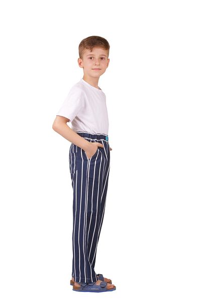 Butik Unisex Navy Blue Striped Children's Trousers/Pajamas