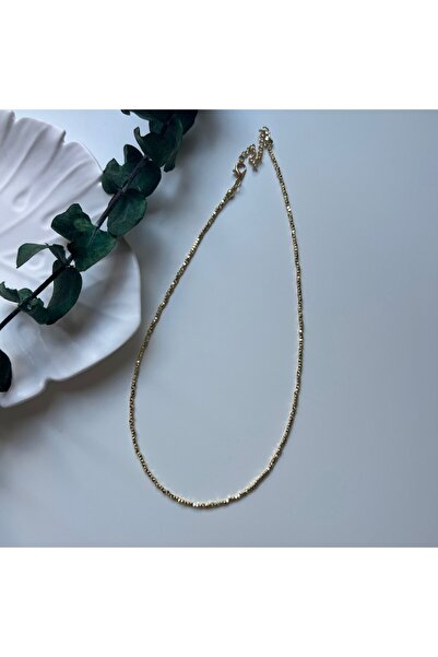 İlayda illys Gold Minimal Küçük Kare Plaka Kolye