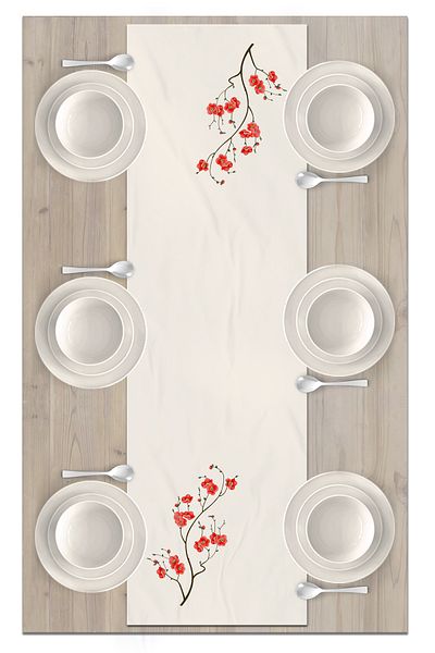 Bertille Home Flower Series 140x40 Cm Digital Printed Runner