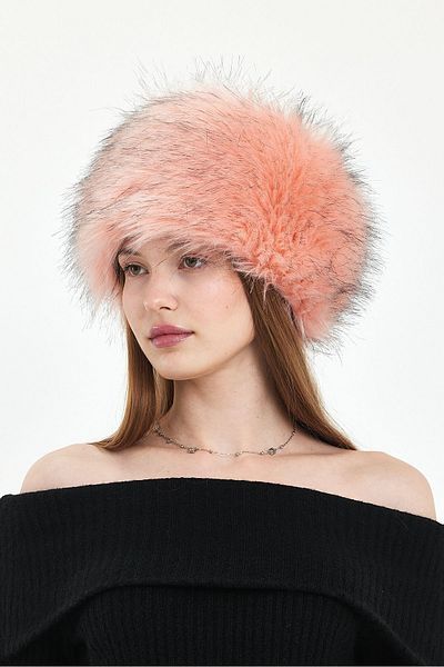 Fluffy Turkey Winter Russian Style Hat - Fluffy Heart / Sunny Fur Pullover (58-60 cm)