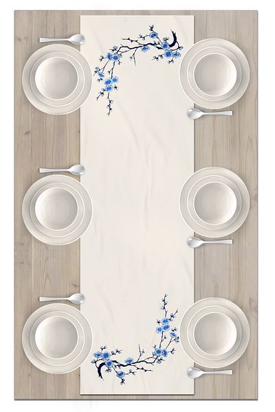 Bertille Home Σειρά λουλουδιών 140x40 cm Digital Printed Runner