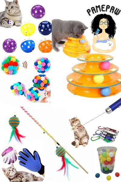 YİĞİTLERAVM 10-Piece Cat Luxury Toy Set (Cat Feather Collector Gloves Gift)
