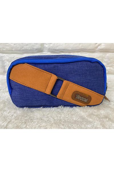 Brons Double Eyed Buckle Denim Pencil Bag
