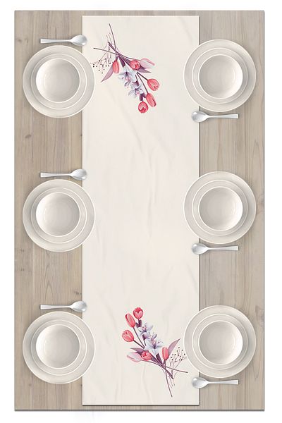 Bertille Home Flower Series 140x40 Cm Digital Printed Runner