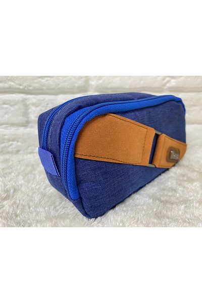 Brons Double Eyed Buckle Denim Pencil Bag