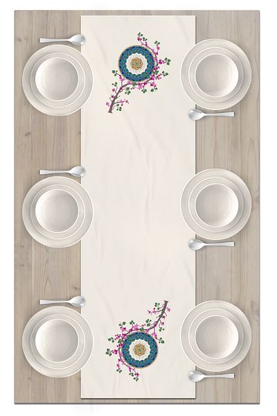 Bertille Home Flower Series 140x40 Cm Digital Printed Runner
