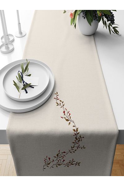 Bertille Home Flower Series 140x40 Cm Digital Printed Runner