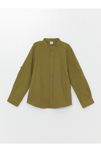LC Waikiki Jungen-Shirt – LCW Basic, Stehkragen, lange Ärmel