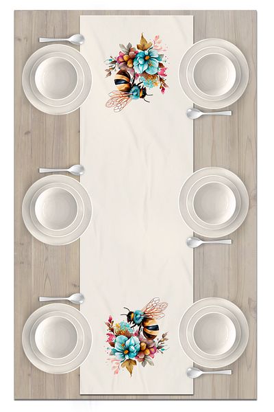Bertille Home Σειρά λουλουδιών 140x40 cm Digital Printed Runner
