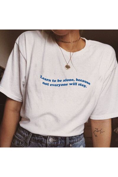 Kalic Studio Învață să fii singur - Tricou alb