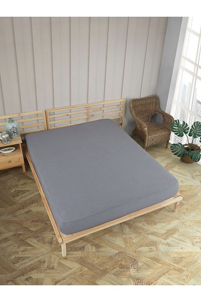 uykulife home collection Uykulife Gold Series - Double Gray Elastic Sheet