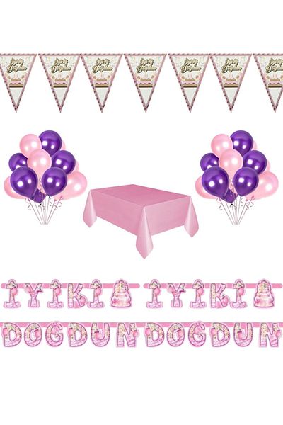 BARN MEMBERS Economic Pink Concept Birthday Decoration Set