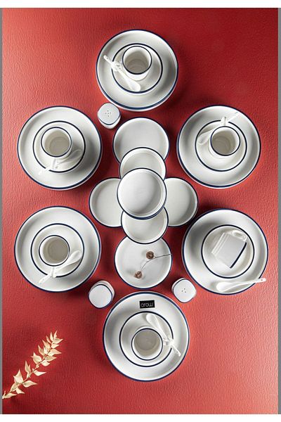 AROW Marla 35 Piece Porcelain Breakfast Set for 6 People