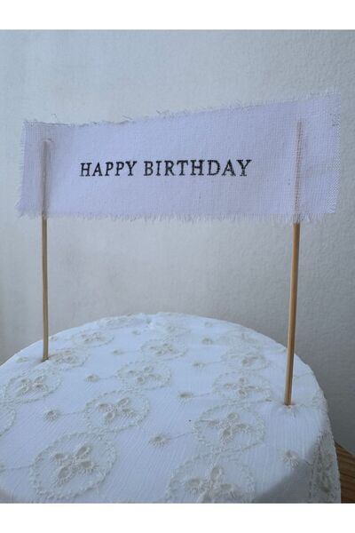 Kukuletaparty Doğum Günü Pasta Süsü (kumaş) / Happy Birthday