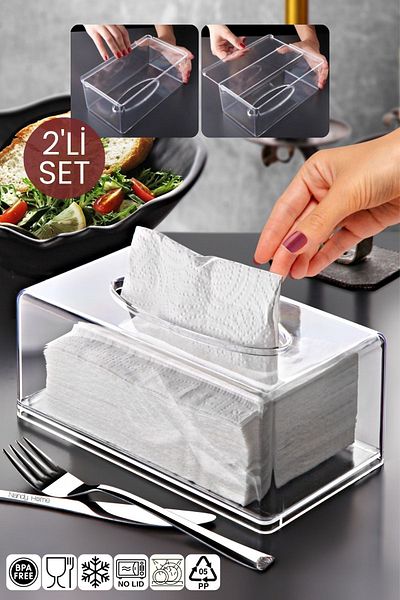 NY HOME Set of 2 Clear Napkin Organizer