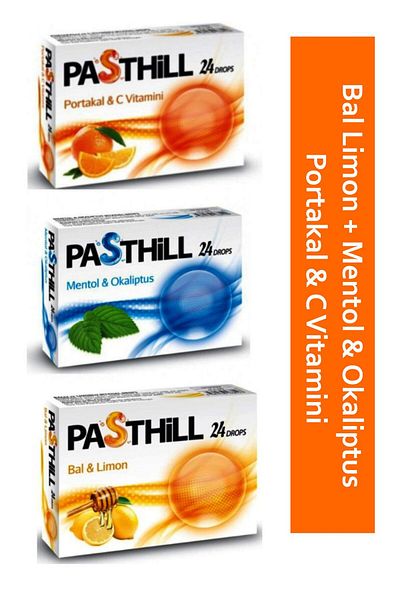 LedaPharma Pasthıll 24 Capsule Drops Vitamin C - Lemon - Orange - Menthol