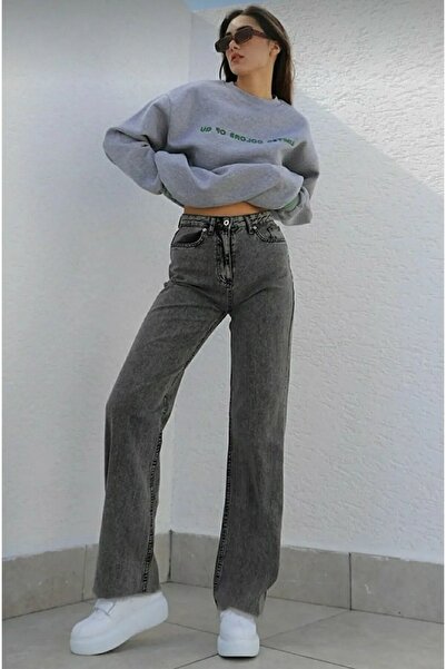 Pubi Ženske farmerke visokog struka i širokih nogu - Licra VIDE LEG