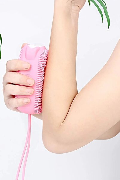 Fulia Elegance Çift Taraflı Süngerli Silikon Banyo Kesesi Süngerli Silikon Vücut Kesesi Banyo Süngeri Banyo Lifi
