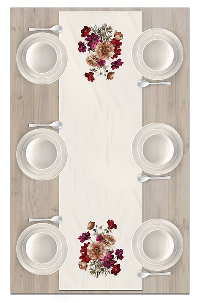 Bertille Home Flower Series 140x40 Cm Digital Printed Runner