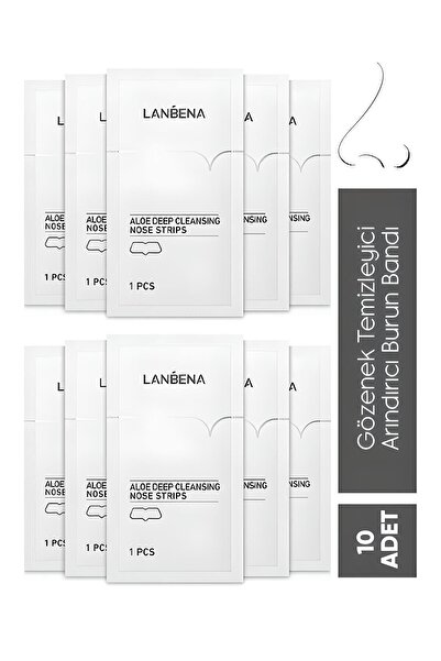 LANBENA Siyah Nokta Burun Bandı Gözenek Temizleyici, Arındırıcı Burun Bandı 10 Adet