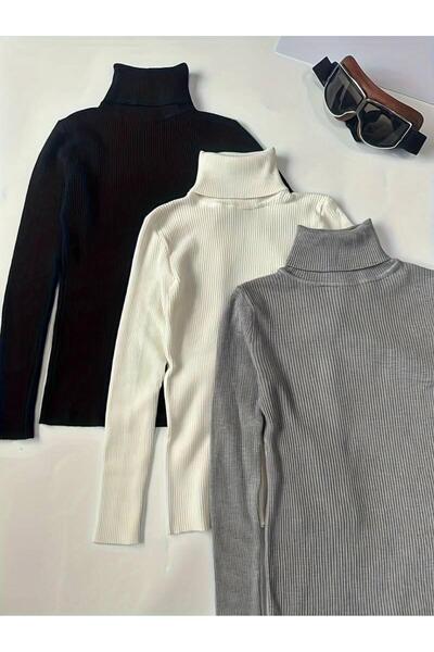 efraim giyim Pulover cu gât înalt slim fit