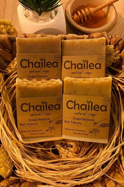 Chailea صابون عسل الكستناء الطبيعي مصنوع يدويًا 100 جرام 4 عبوات