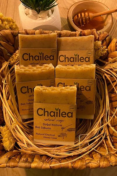 Chailea صابون عسل الكستناء الطبيعي مصنوع يدويًا 100 جرام 5 عبوات