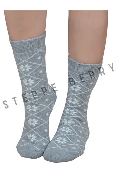 STEPPE BERRY Γυναικείες μάλλινες κάλτσες με σχέδιο χιονιού