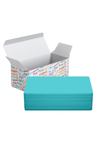 Copyder 100 Turquoise Flash Cards - With Note Box