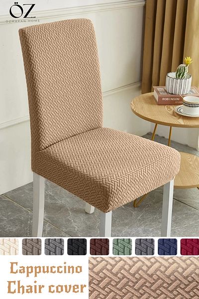 ÖZMAKAN Husa scaun de inalta calitate, lycra, lavabila, 1 bucata culoare Cappuccino