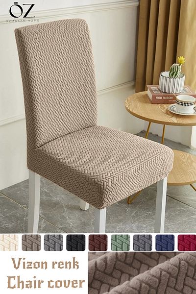 ÖZMAKAN Κάλυμμα καρέκλας υψηλής ποιότητας Mink Color - Ελαστικό & Lycra, Πλένεται 1 Τεμάχιο