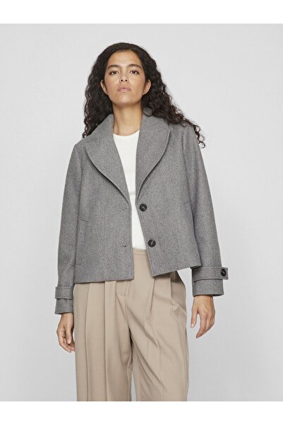 VILA Jacke Geknöpfte V-Ausschnitt