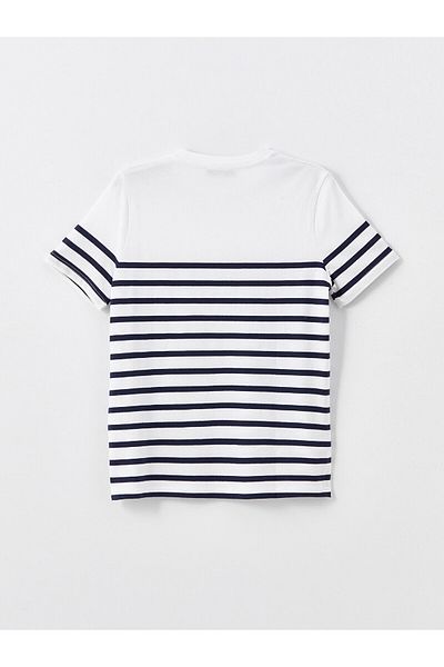 LC Waikiki LCW Women's Striped Crew Neck Short Sleeve T-Shirt