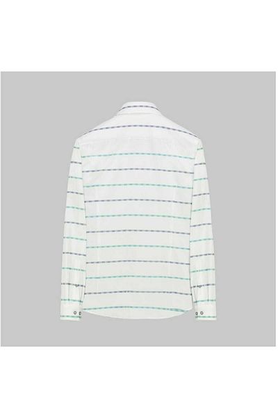 Sarar GOIAS SOHO Men's Green Striped Slim Fit Shirt