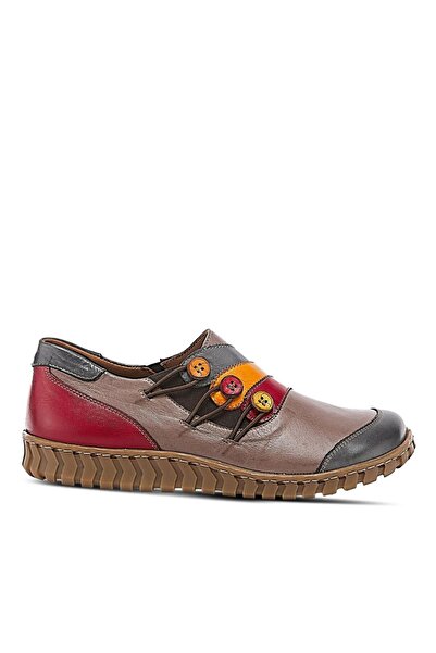 İNZE AYAKKABI Mink Colored Leather Casual Shoes - Model Name - Sydney