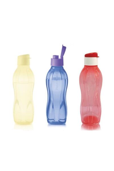 Tupperware Eco Şişe 750 ml 3 lü Matara Suluk Set Kolay Kapak WATER BOTTLE