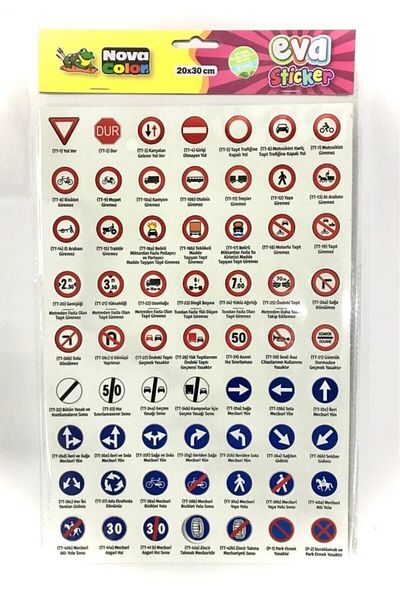 Nova Color Eva Sticker Traffic Signs 20x30 2 Nc-694