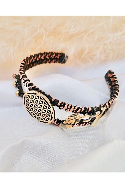 Pukka Collection Bakır Tasarım Yaşam Çiçeği Kelepçe