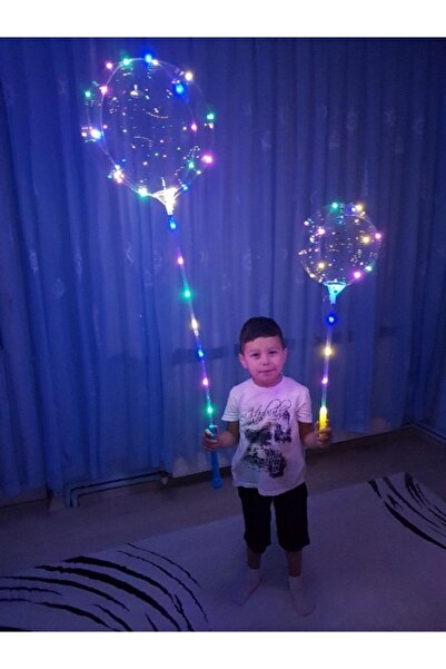 Genel Markalar 3 Pilli 3 Fonksiyonlu Saplı Şeffaf Işıklı Balon Çubuklu Set