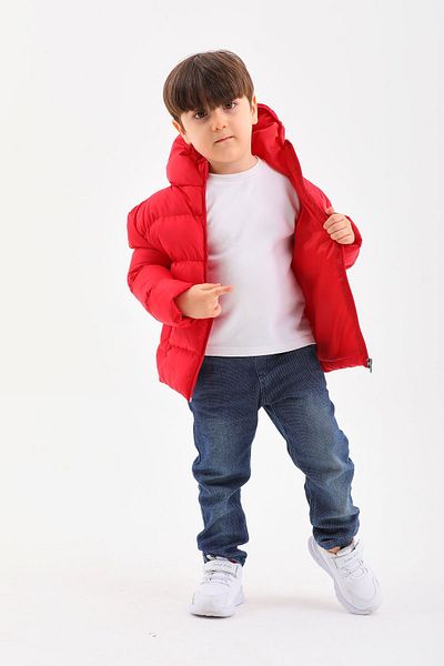 ÖNDER MODA Children's Water and Windproof Hooded Puffer Jacket