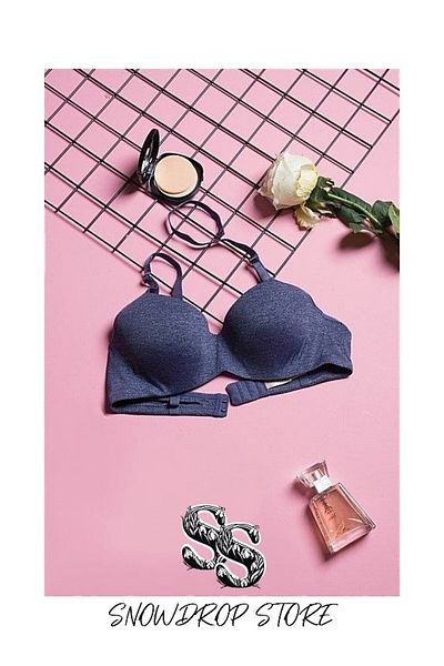 Belvü Sutien Indigo Melange - Confortabil și elegant (fără suport și sârmă)