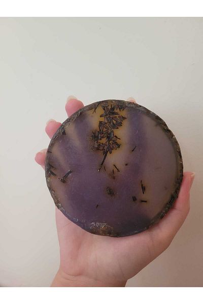 Defne Kozmetik صابون حمام بزيت اللافندر الطبيعي، عضوي، خالي من الكحول، بدون إضافات، عطر لطيف، ضمان رضا 100٪