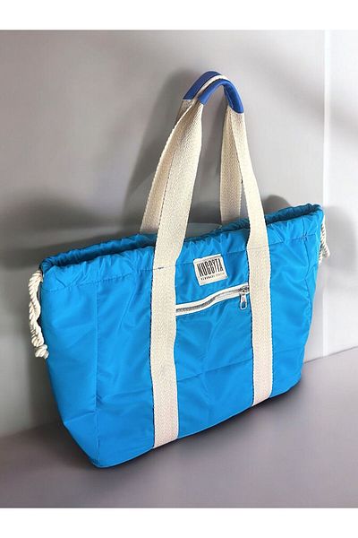 nuggita handmade crafts Geantă de umăr Nuggita de mărime mare albastru deschis - Design cu șnur