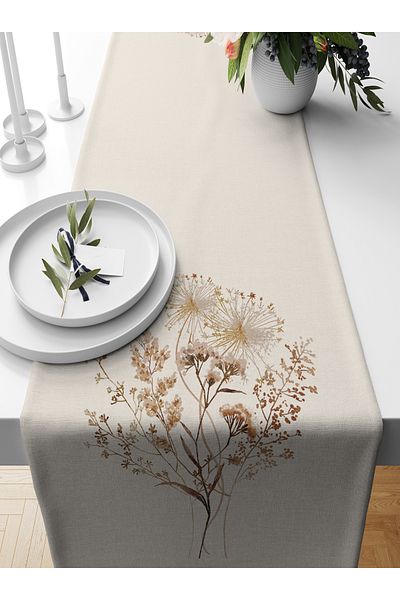 Bertille Home Σειρά λουλουδιών 140x40 cm Digital Printed Runner