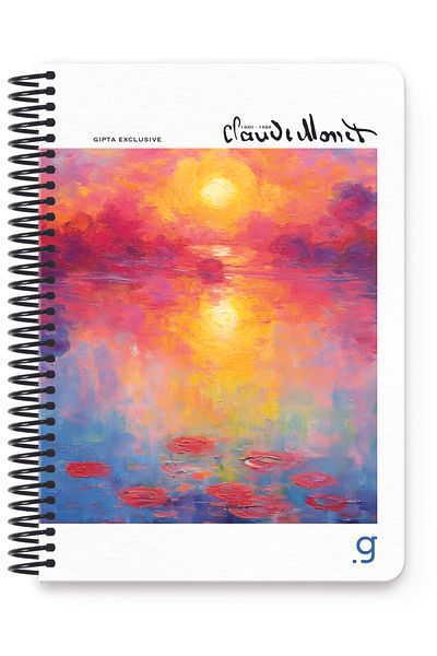 Gıpta Monet Spiral Notebook - 17x24 Leaf Checkered, Hard Cover