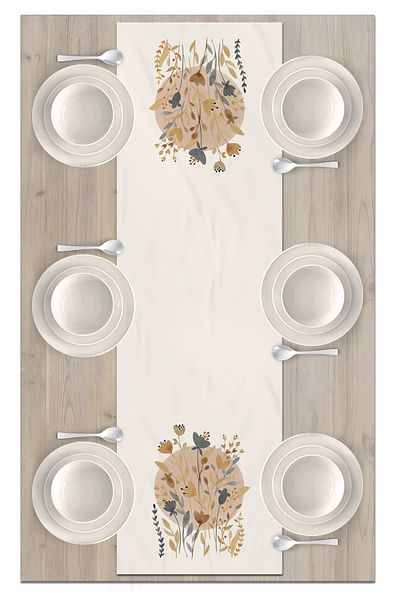 Bertille Home Flower Series 140x40 Cm Digital Printed Runner