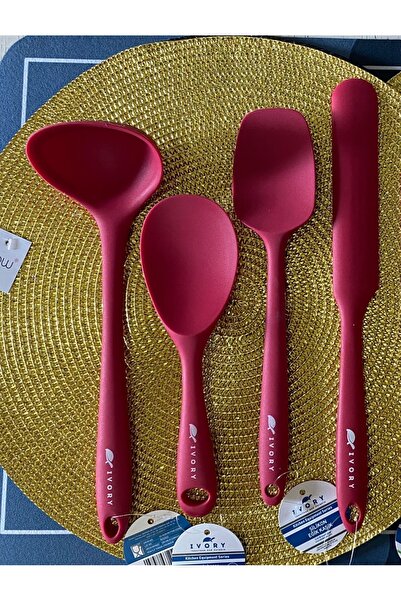 IVORY İvory Silikon Kepçe Kaşık Spatula Seti 4 LÜ