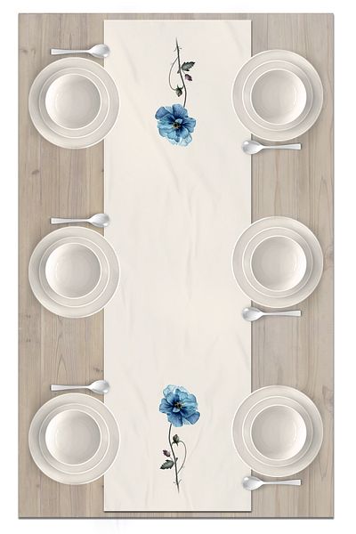 Bertille Home Flower Series 140x40 Cm Digital Printed Runner